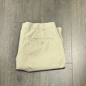 Peter Millar Tan Check Wicking Performance‎ Shorts Sz 36